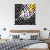 Kunstpatroonbont abstracte textuur 3 canvas afdruk (Insitu (Slaapkamer))