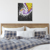 Kunstpatroonbont abstracte textuur 3 canvas afdruk (Insitu (Slaapkamer))