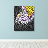 Kunstpatroonbont abstracte textuur 3 canvas afdruk (Insitu (Houten vloer))