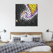 Kunstpatroonbont abstracte textuur 3 canvas afdruk (Insitu (Slaapkamer))
