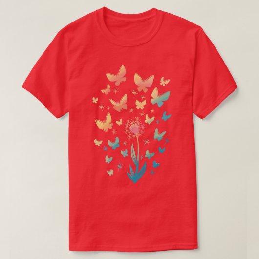Kunstpatrooninkse vlinderbloemenboom t-shirt (Design voorkant)