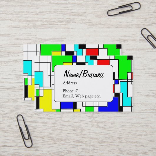 Kunstpatroonkunstenaar abstract vierkant visitekaartje (Voorkant / Achterkant in situ)