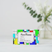 Kunstpatroonkunstenaar abstract vierkant visitekaartje (Staand voorkant)