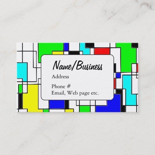 Kunstpatroonkunstenaar abstract vierkant visitekaartje (Voorkant)