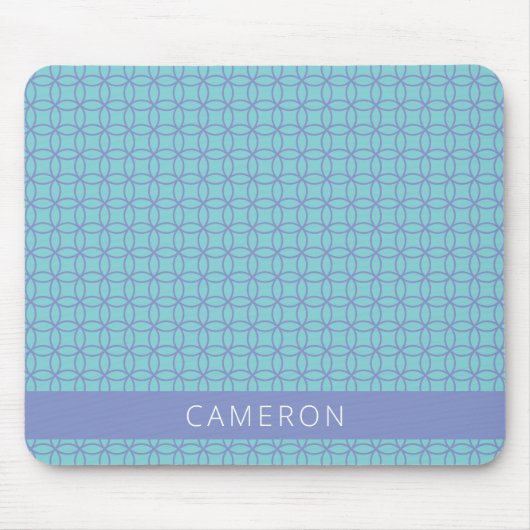 Kunstpatroonlicht licht blauw op maat muismat (Voorkant)