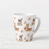 Kunstpatroonliefhebbers in de herfst latte mok (Rechterhoek)