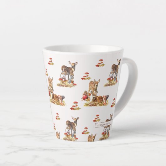 Kunstpatroonliefhebbers in de herfst latte mok (Rechterhoek)