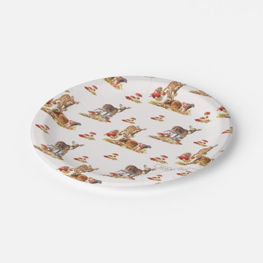 Kunstpatroonliefhebbers in de herfst papieren bordje (Gekanteld)