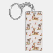 Kunstpatroonliefhebbers in de herfst sleutelhanger (Voorkant Links)