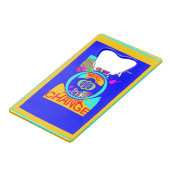 Kunstpatroonontwerp voor kleurrijk veranderingsmon creditkaart flessenopener (Voorkant Gekanteld)