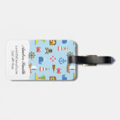 Kunstpatroonpatroon Pixel Zee Bagagelabel (Achterkant horizontaal)