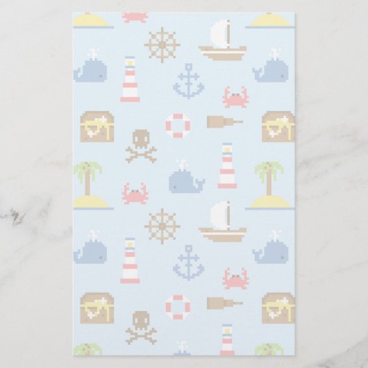 Kunstpatroonpatroon Pixel Zee Briefpapier (Voorkant)