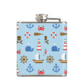 Kunstpatroonpatroon Pixel Zee Heupfles (Achterkant)