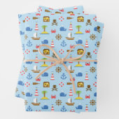 Kunstpatroonpatroon Pixel Zee Inpakpapier Vel (In situ)