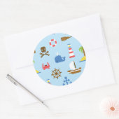 Kunstpatroonpatroon Pixel Zee Ronde Sticker (Envelop)