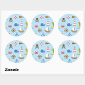 Kunstpatroonpatroon Pixel Zee Ronde Sticker (Vel)
