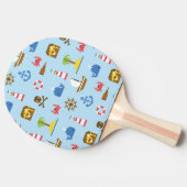 Kunstpatroonpatroon Pixel Zee Tafeltennisbatje (Zijkant)