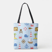 Kunstpatroonpatroon Pixel Zee Tote Bag (Achterkant)