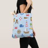 Kunstpatroonpatroon Pixel Zee Tote Bag (Dichtbij)