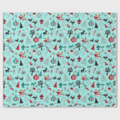 Kunstpatroonpatroon van Santa Claus Sleigh Reindee Cadeaupapier (Vlak)