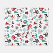 Kunstpatroonpatroon van Santa Claus Sleigh Reindee Fleece Deken (Voorkant (Horizontaal))