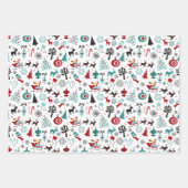Kunstpatroonpatroon van Santa Claus Sleigh Reindee Inpakpapier Vel (Voorkant)