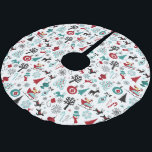 Kunstpatroonpatroon van Santa Claus Sleigh Reindee Kerstboom Rok<br><div class="desc">Een prachtig hedendaags afbeelding van de kerstman met zijn slee die wordt getrokken door rendieren,  kerstbomen,  bubbels en snoeprietjes.</div>