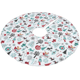 Kunstpatroonpatroon van Santa Claus Sleigh Reindee Kerstboom Rok