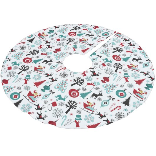 Kunstpatroonpatroon van Santa Claus Sleigh Reindee Kerstboom Rok (Gekanteld)