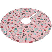 Kunstpatroonpatroon van Santa Claus Sleigh Reindee Kerstboom Rok (Gekanteld)