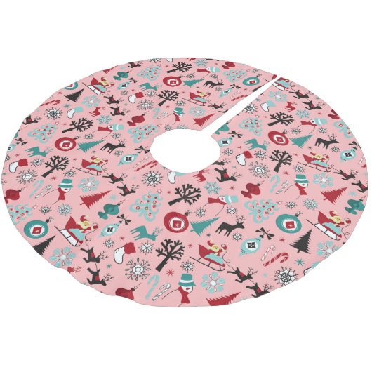 Kunstpatroonpatroon van Santa Claus Sleigh Reindee Kerstboom Rok (Gekanteld)