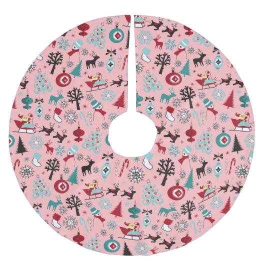 Kunstpatroonpatroon van Santa Claus Sleigh Reindee Kerstboom Rok (Voorkant)