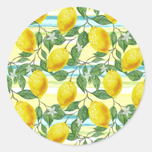 Kunstpatroonschilderij Cute Mediterranean Summer L Ronde Sticker