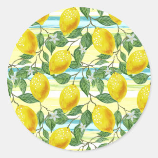 Kunstpatroonschilderij Cute Mediterranean Summer L Ronde Sticker