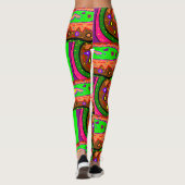 Kunstpatterende leggings unieke gemengde kleuren (Achterkant)