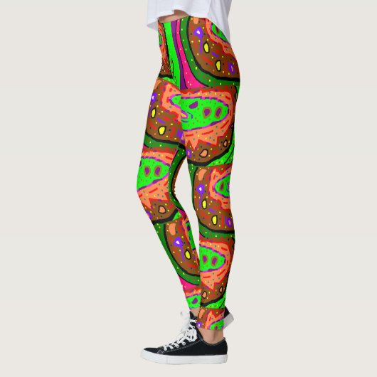 Kunstpatterende leggings unieke gemengde kleuren (Links)