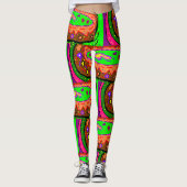 Kunstpatterende leggings unieke gemengde kleuren (Voorkant)