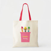 Kunstpenseel Kleine Kunstenaar Meisjes Boodschappe Tote Bag (Voorkant)
