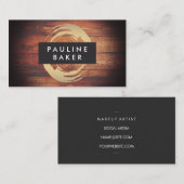 Kunstpenseelstreek roestig hout visitekaartje (Voorkant / Achterkant)