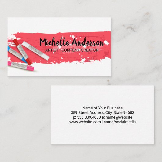 Kunstpenseelstreek Visitekaartje (Voorkant / Achterkant)