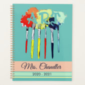 Kunstpenselen en kunstleraar verven planner (Voorkant)