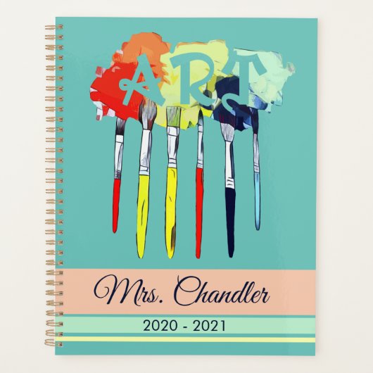 Kunstpenselen en kunstleraar verven planner (Voorkant)