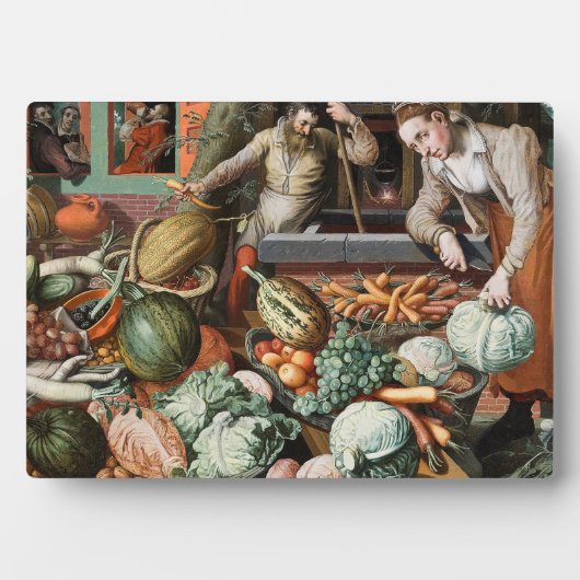 kunstplak "Marktscène" Fotoplaat (voorkant)