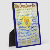 Kunstplak met blauw en goudkankergedicht fotoplaat (Zijkant)