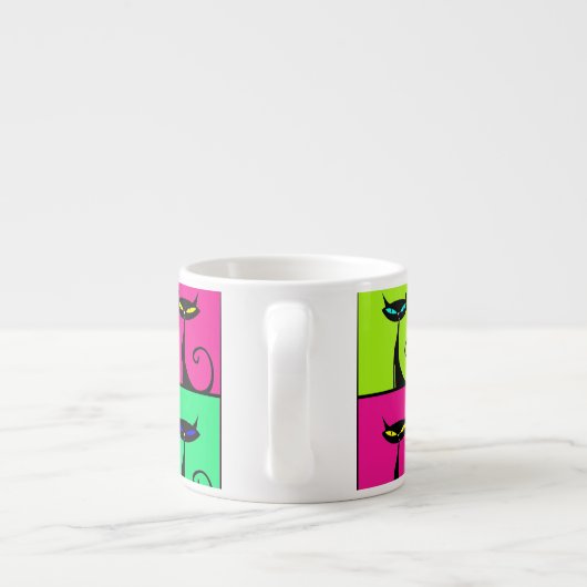 Kunstpleinen voor kleurrijke kattenkat Pop Espresso Kop (Achterkant)