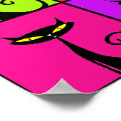 Kunstpleinen voor kleurrijke kattenkat Pop Poster (Hoek)