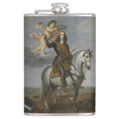 Kunstportret aangepaste monogram-kolf heupfles (Voorkant)