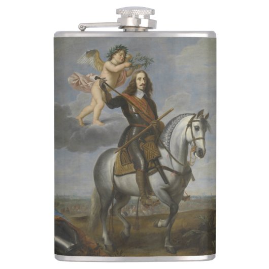 Kunstportret aangepaste monogram-kolf heupfles (Voorkant)