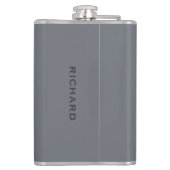 Kunstportret aangepaste monogram-kolf heupfles (Achterkant)