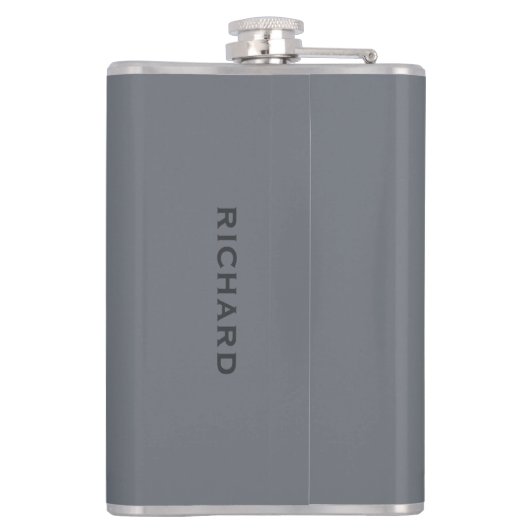 Kunstportret aangepaste monogram-kolf heupfles (Achterkant)